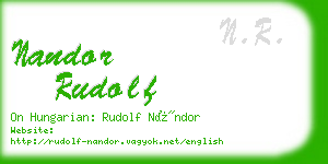 nandor rudolf business card